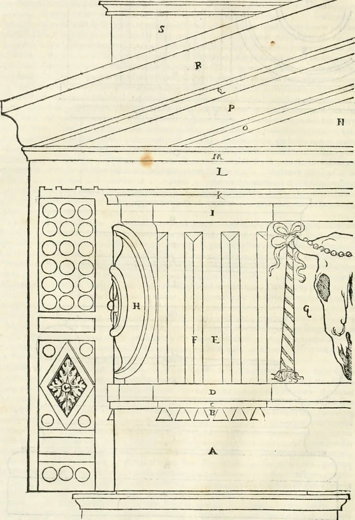 An illustration from M. Vitrvvii Pollionis De architectura libri decem, 1567, leaf 157