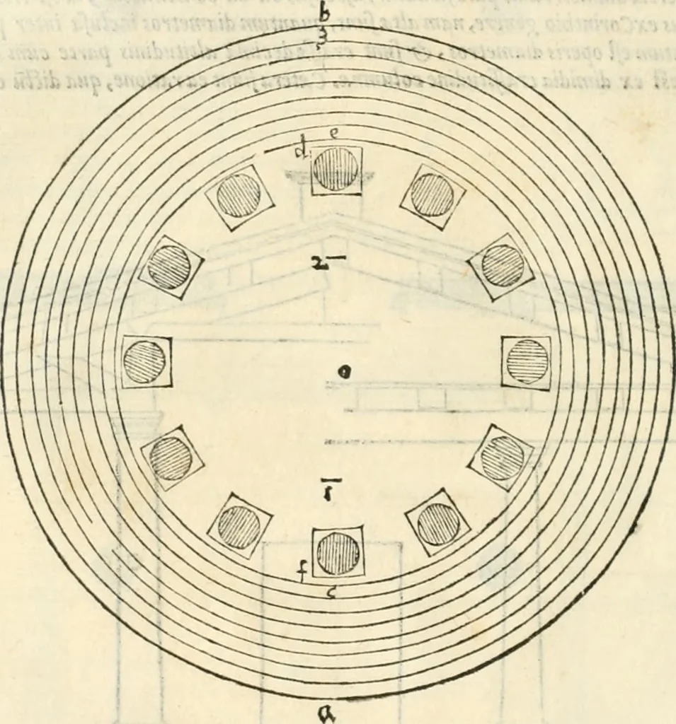 An illustration from M. Vitrvvii Pollionis De architectura libri decem, 1567, leaf 175