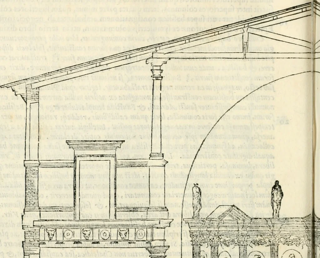 An illustration from M. Vitrvvii Pollionis De architectura libri decem, 1567, leaf 185