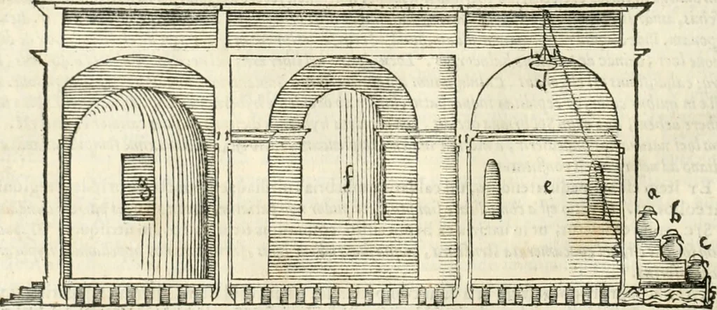 An illustration from M. Vitrvvii Pollionis De architectura libri decem, 1567, leaf 221