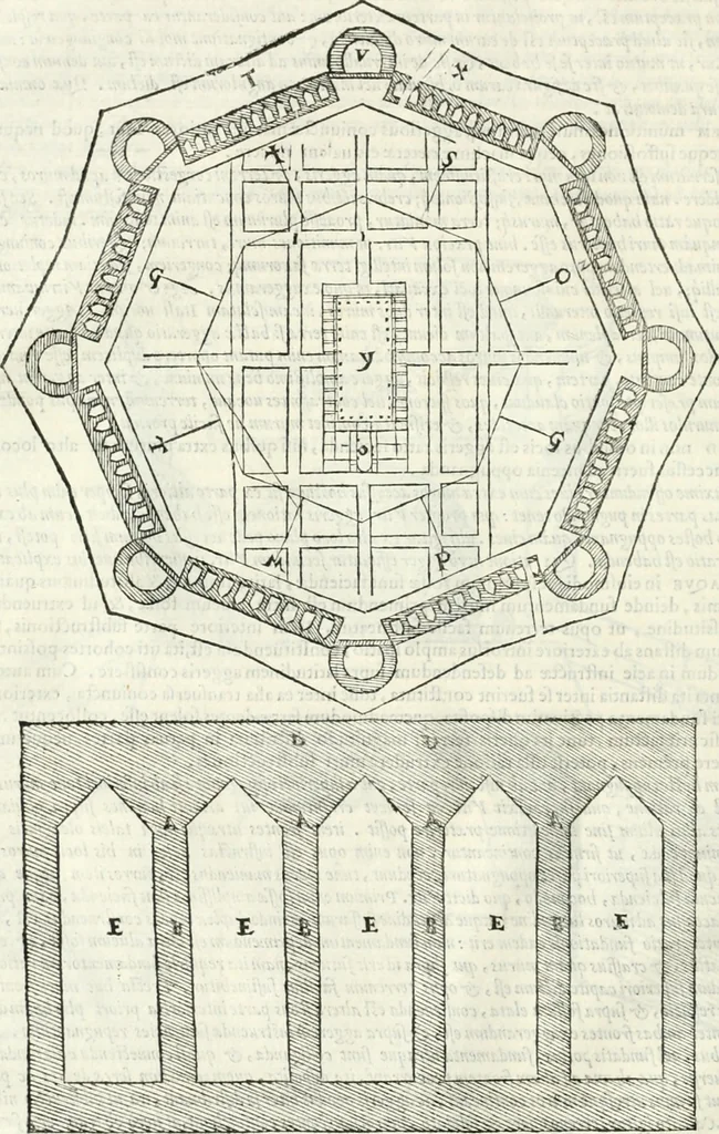 An illustration from M. Vitrvvii Pollionis De architectura libri decem, 1567, leaf 57