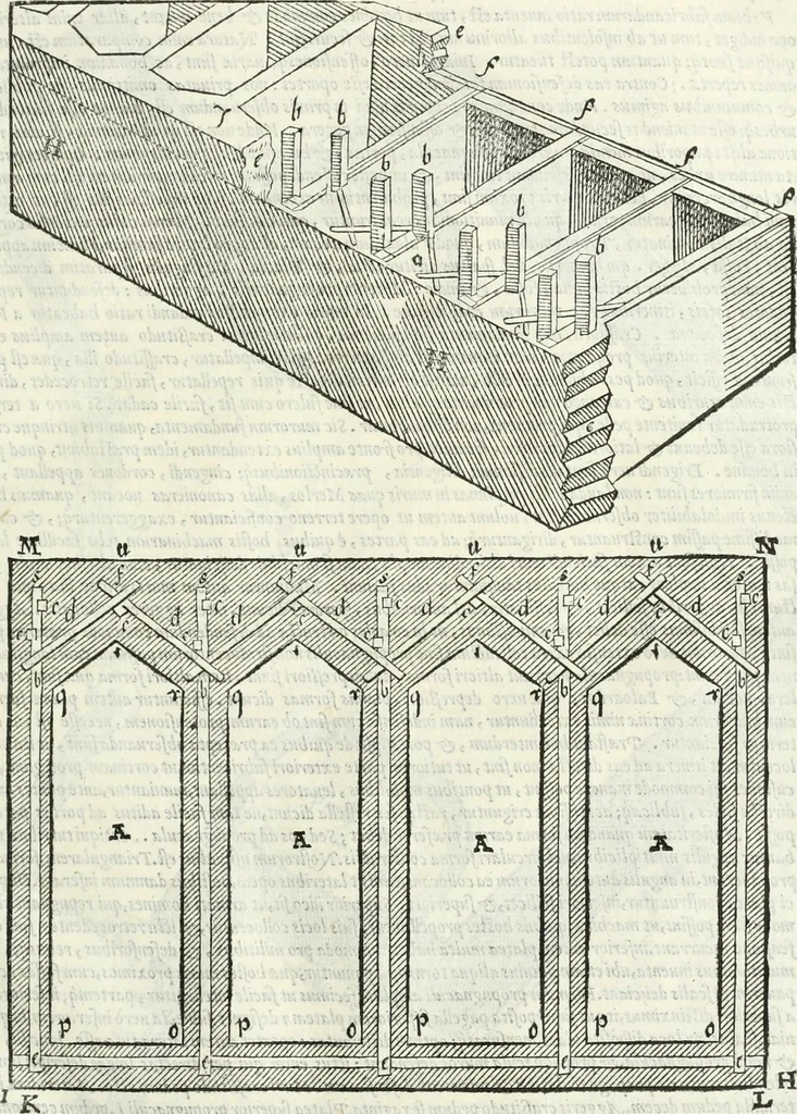 An illustration from M. Vitrvvii Pollionis De architectura libri decem, 1567, leaf 58