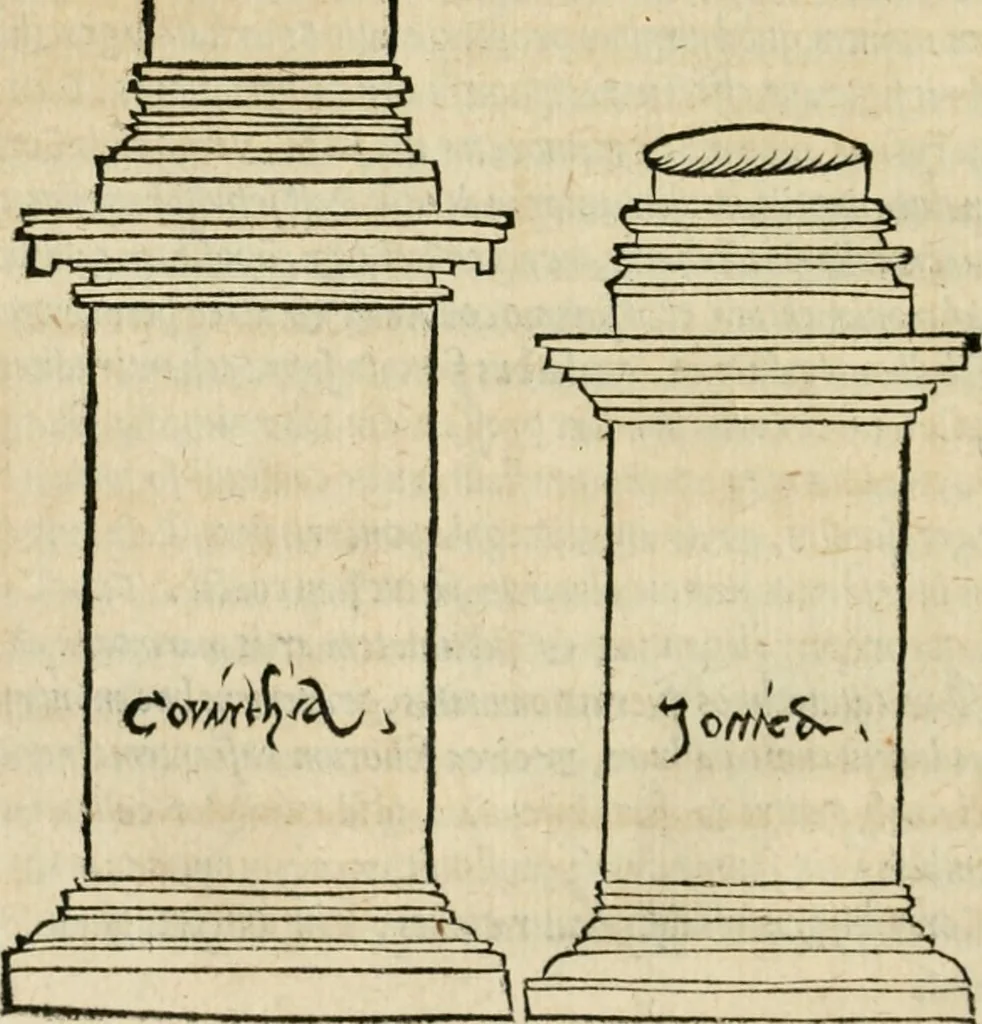 An illustration from M. Vitrvvii viri svae professionis pertissimi De architectvra libri decem, ad Avgvstum Cæsarem accuratiss. conscripsit & nvnc primvm in Germania qva potuit diligentia excusi, atq[ue] hinc inde schematibus non iniucundis exornati, 1543, leaf 151