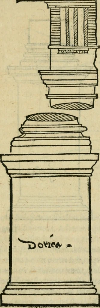 An illustration from M. Vitrvvii viri svae professionis pertissimi De architectvra libri decem, ad Avgvstum Cæsarem accuratiss. conscripsit & nvnc primvm in Germania qva potuit diligentia excusi, atq[ue] hinc inde schematibus non iniucundis exornati, 1543, leaf 152