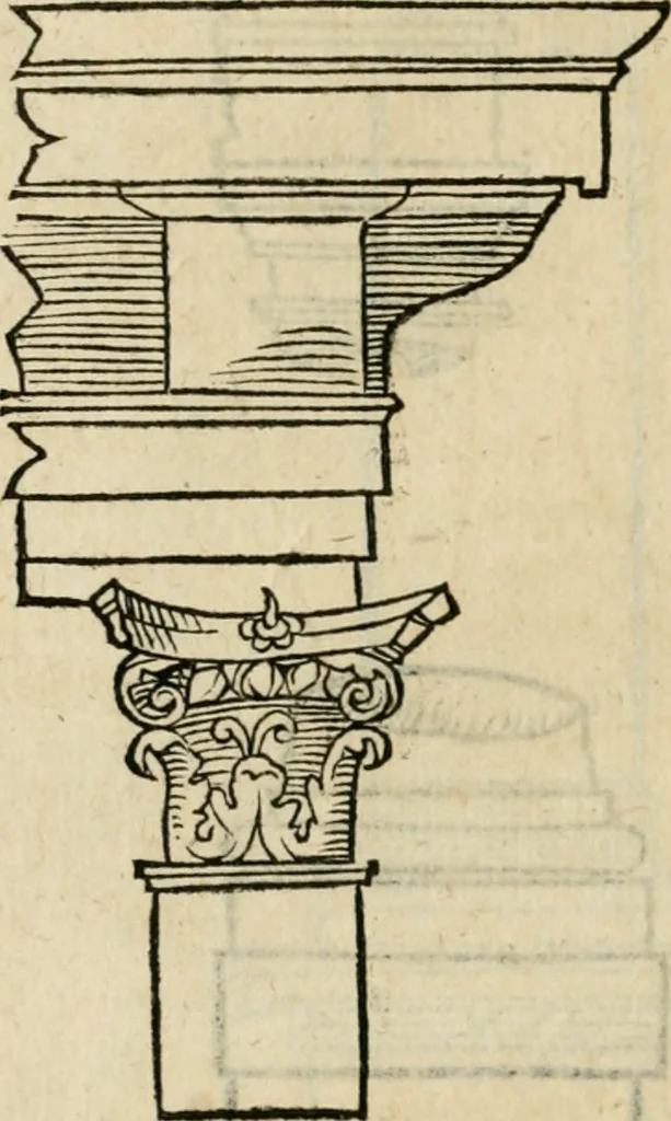 An illustration from M. Vitrvvii viri svae professionis pertissimi De architectvra libri decem, ad Avgvstum Cæsarem accuratiss. conscripsit & nvnc primvm in Germania qva potuit diligentia excusi, atq[ue] hinc inde schematibus non iniucundis exornati, 1543, leaf 153