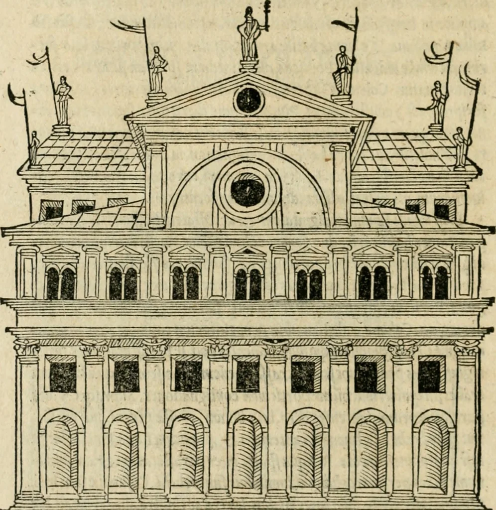 An illustration from M. Vitrvvii viri svae professionis pertissimi De architectvra libri decem, ad Avgvstum Cæsarem accuratiss. conscripsit & nvnc primvm in Germania qva potuit diligentia excusi, atq[ue] hinc inde schematibus non iniucundis exornati, 1543, leaf 173
