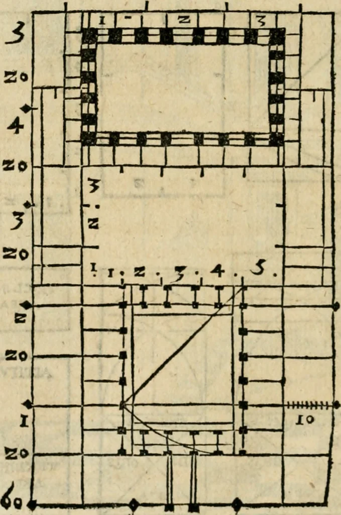 An illustration from M. Vitrvvii viri svae professionis pertissimi De architectvra libri decem, ad Avgvstum Cæsarem accuratiss. conscripsit & nvnc primvm in Germania qva potuit diligentia excusi, atq[ue] hinc inde schematibus non iniucundis exornati, 1543, leaf 205