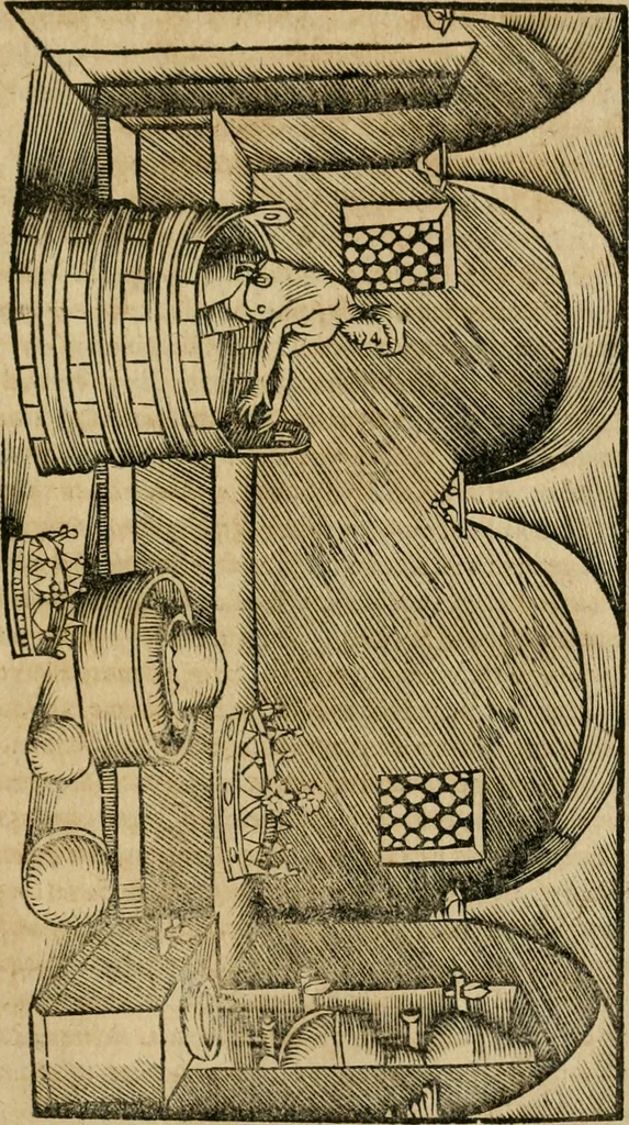 An illustration from M. Vitrvvii viri svae professionis pertissimi De architectvra libri decem, ad Avgvstum Cæsarem accuratiss. conscripsit & nvnc primvm in Germania qva potuit diligentia excusi, atq[ue] hinc inde schematibus non iniucundis exornati, 1543, leaf 262