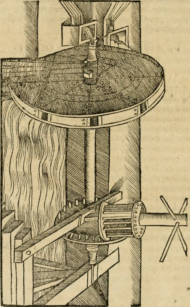 An illustration from M. Vitrvvii viri svae professionis pertissimi De architectvra libri decem, ad Avgvstum Cæsarem accuratiss. conscripsit & nvnc primvm in Germania qva potuit diligentia excusi, atq[ue] hinc inde schematibus non iniucundis exornati, 1543, leaf 293