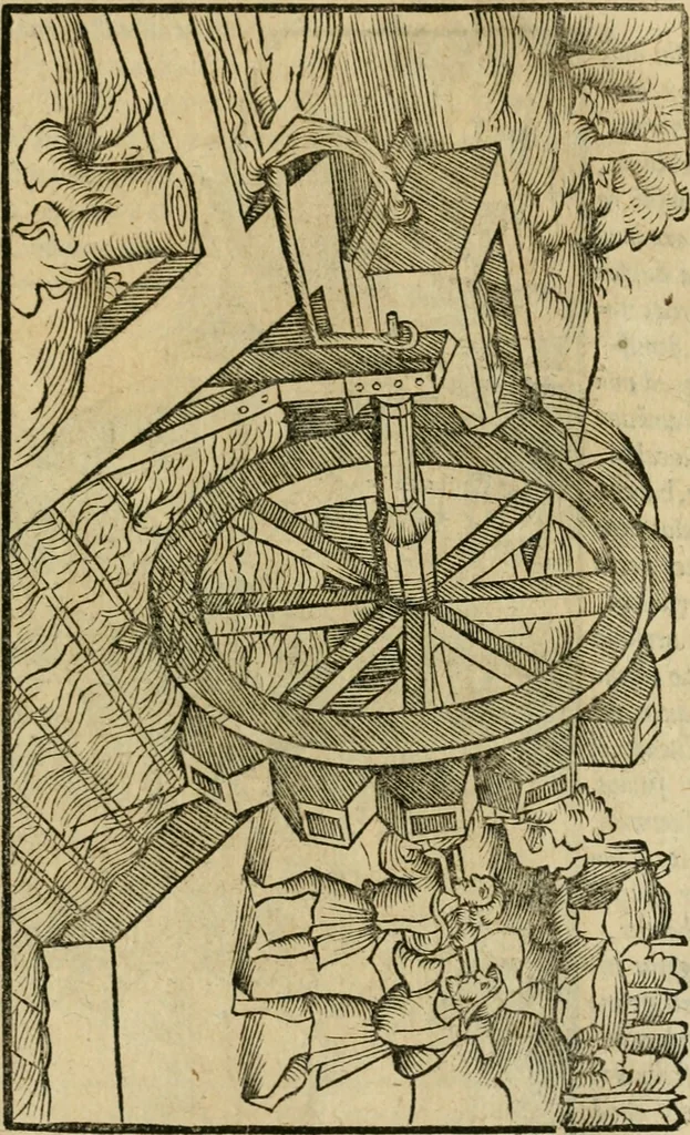An illustration from M. Vitrvvii viri svae professionis pertissimi De architectvra libri decem, ad Avgvstum Cæsarem accuratiss. conscripsit & nvnc primvm in Germania qva potuit diligentia excusi, atq[ue] hinc inde schematibus non iniucundis exornati, 1543, leaf 294