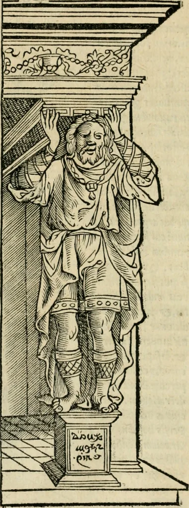 An illustration from M. Vitrvvii viri svae professionis pertissimi De architectvra libri decem, ad Avgvstum Cæsarem accuratiss. conscripsit & nvnc primvm in Germania qva potuit diligentia excusi, atq[ue] hinc inde schematibus non iniucundis exornati, 1543, leaf 59