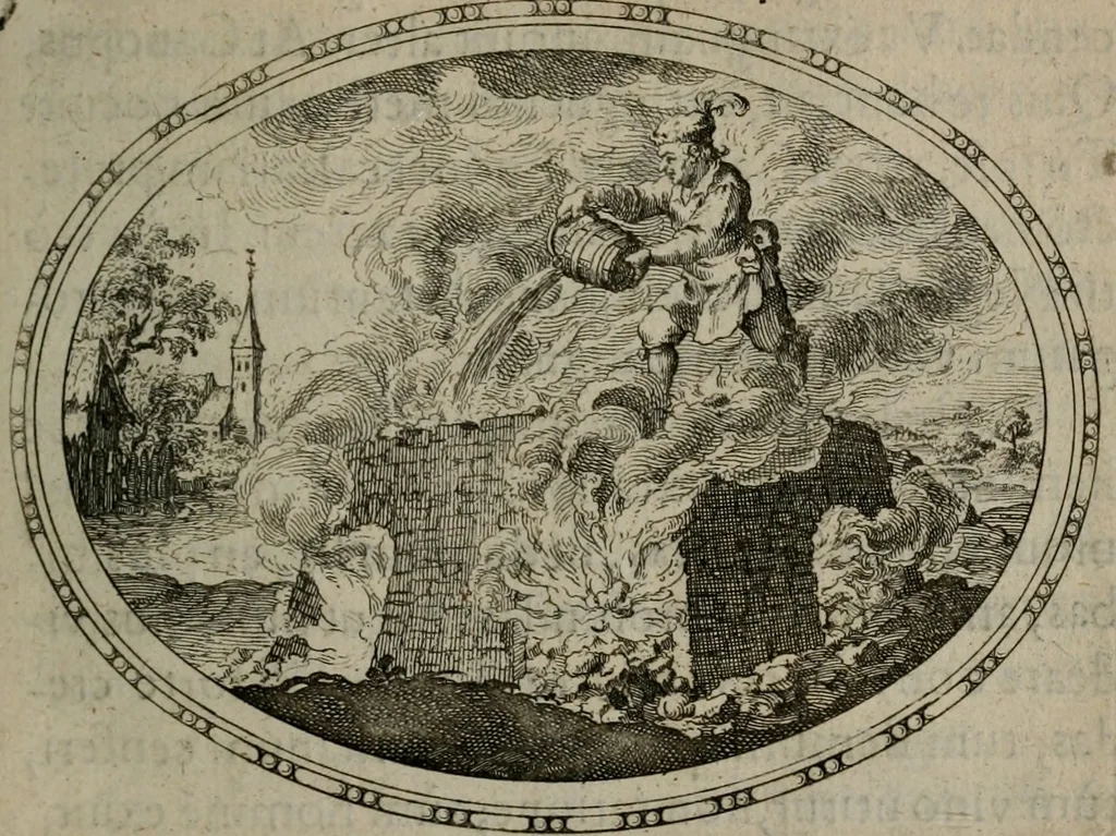 An illustration from Mvndi lapis lydivs, siue Vanitas per veritate falsi accusate & conuicta opera d. Antonii a Bvrgvndia .., 1639, leaf 46