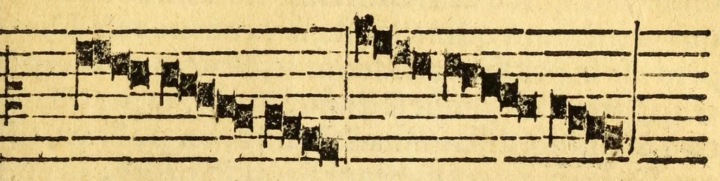 An illustration from Mvsicae epitome ex Glareani Dodechordo vna tum qvinqve melodiis svper eivsdem Glareani Panegyrico de Helveticarum XIII urbium Laudibus, 1559, leaf 79