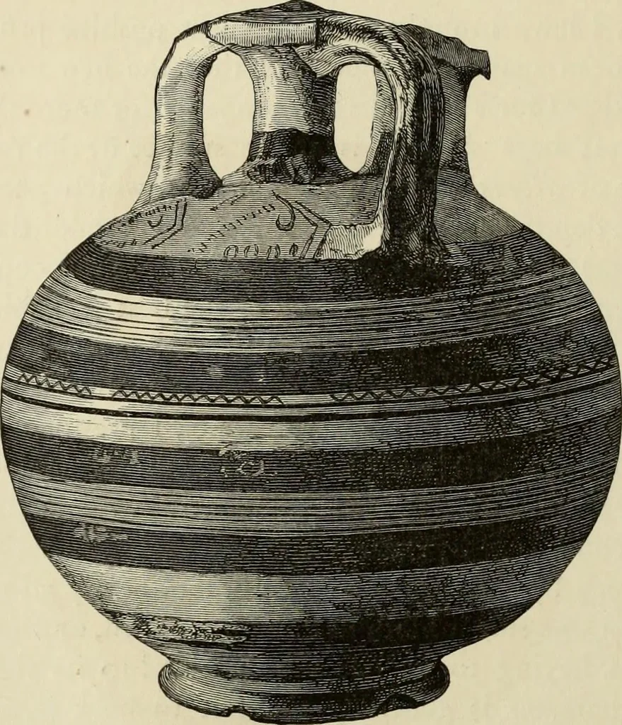 An illustration from Mycenae : a narrative of researches and discoveries at Mycenae and Tiryns, 1878, leaf 146
