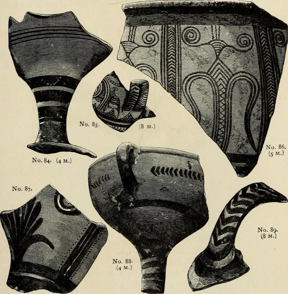 An illustration from Mycenae : a narrative of researches and discoveries at Mycenae and Tiryns, 1878, leaf 153