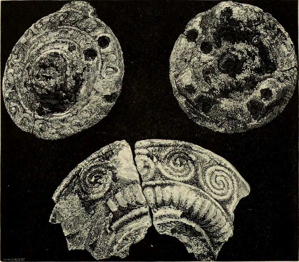 An illustration from Mycenae : a narrative of researches and discoveries at Mycenae and Tiryns, 1878, leaf 344