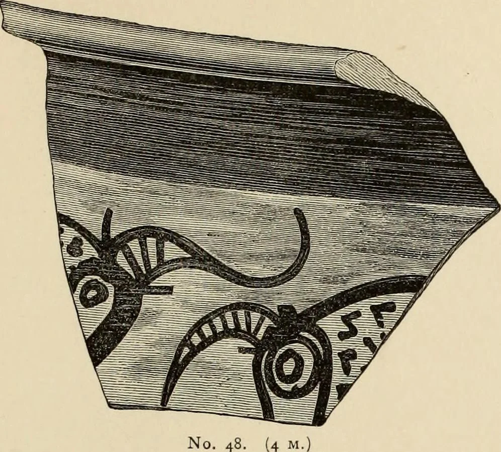 An illustration from Mycenae : a narrative of researches and discoveries at Mycenae and Tiryns, 1878, leaf 487