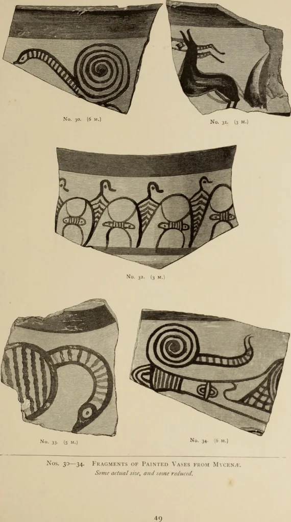 An illustration from Mycen©Œ : a narrative of researches and discoveries at Mycen©Œ and Tiryns, 1878, leaf 482