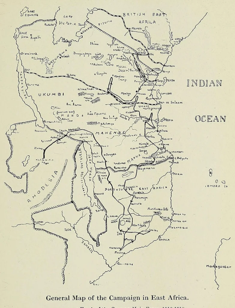 An illustration from My reminiscences of East Africa, 1920, leaf 55