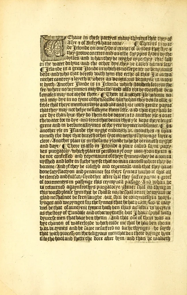 An illustration from The myrrour & dyscrypcyon of the worlde : with many meruaylles & the vii scyences as gramayre, rethorike wyth the arte of memorye, logyke, geometrye, wyth the standarde of mesure & weyght, and the knowlege how a man sholde mesure londe, borde, & tymber, and than arsmetryke wyth the maner of accou[n]tes and rekenynges by cyfres, and than musyke, and astrnomye, with many other profytable and plesant co[m]modytes, 1527, leaf 110