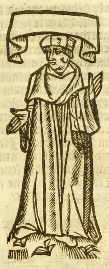 An illustration from The myrrour & dyscrypcyon of the worlde : with many meruaylles & the vii scyences as gramayre, rethorike wyth the arte of memorye, logyke, geometrye, wyth the standarde of mesure & weyght, and the knowlege how a man sholde mesure londe, borde, & tymber, and than arsmetryke wyth the maner of accou[n]tes and rekenynges by cyfres, and than musyke, and astrnomye, with many other profytable and plesant co[m]modytes, 1527, leaf 131