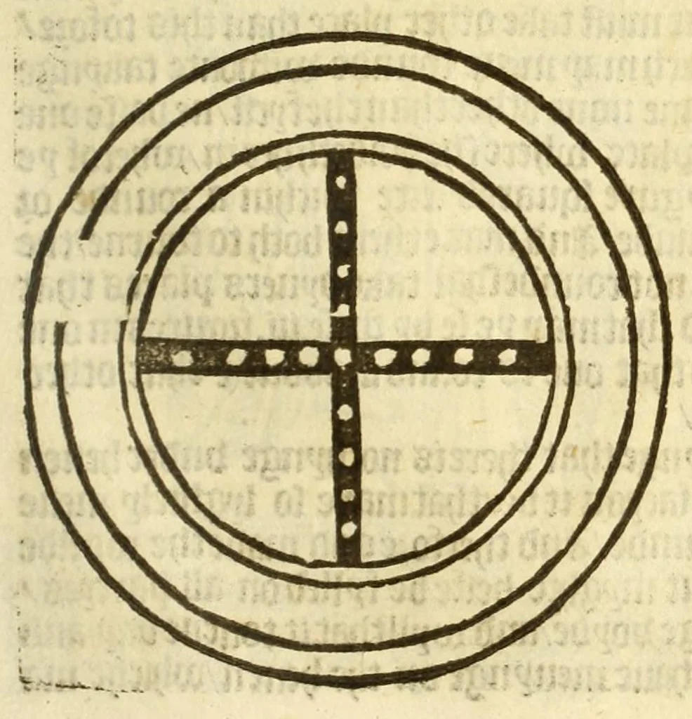 An illustration from The myrrour & dyscrypcyon of the worlde : with many meruaylles & the vii scyences as gramayre, rethorike wyth the arte of memorye, logyke, geometrye, wyth the standarde of mesure & weyght, and the knowlege how a man sholde mesure londe, borde, & tymber, and than arsmetryke wyth the maner of accou[n]tes and rekenynges by cyfres, and than musyke, and astrnomye, with many other profytable and plesant co[m]modytes, 1527, leaf 73