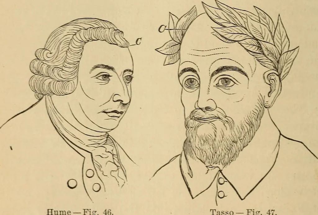 An illustration from The mysteries of the head and the heart explained : including an improved system of phrenology, a new theory of the emotions, and an explanation of the mysteries of mesmerism, trance, mind-reading, and the spirit delusion, 1875, leaf 139