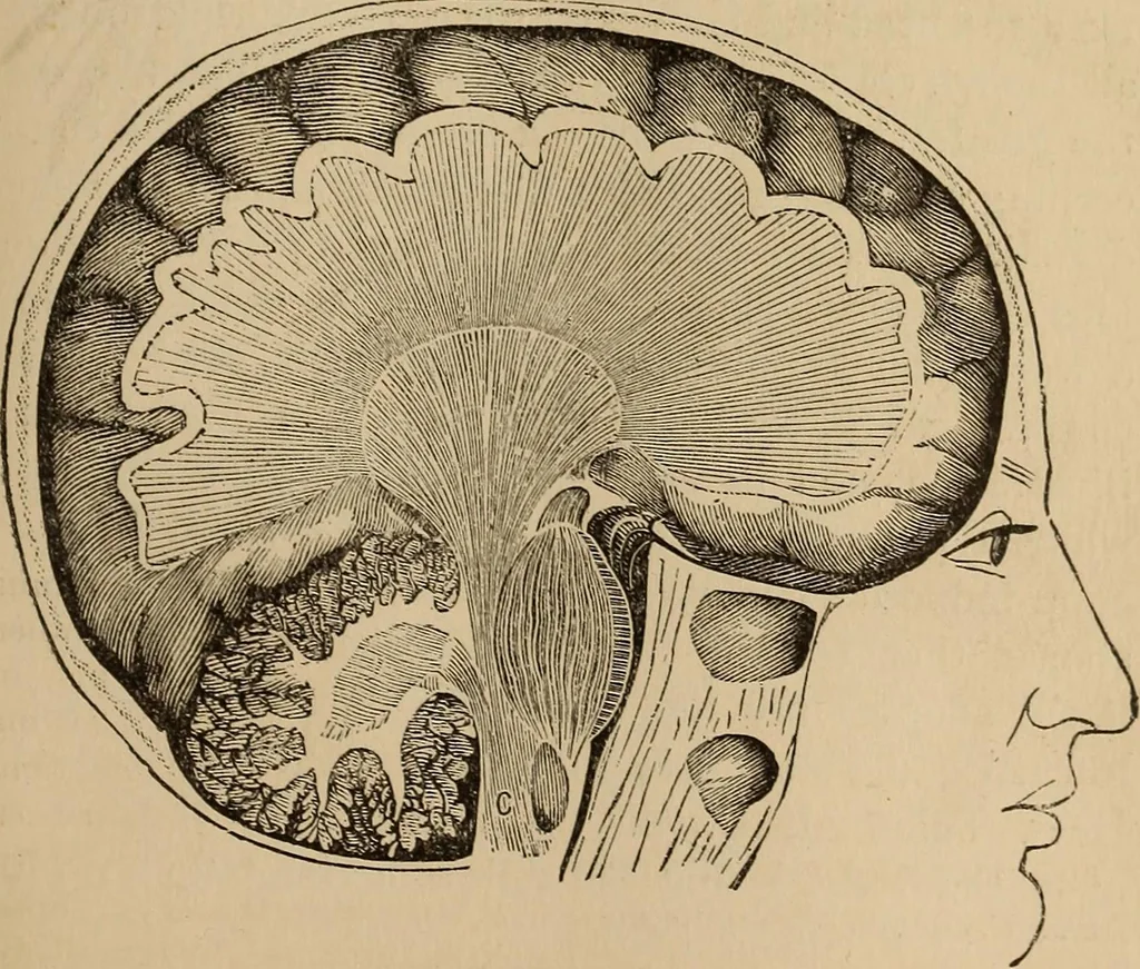 An illustration from The mysteries of the head and the heart explained : including an improved system of phrenology, a new theory of the emotions, and an explanation of the mysteries of mesmerism, trance, mind-reading, and the spirit delusion, 1875, leaf 186