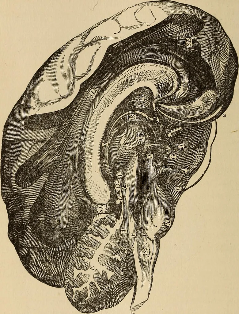 An illustration from The mysteries of the head and the heart explained : including an improved system of phrenology, a new theory of the emotions, and an explanation of the mysteries of mesmerism, trance, mind-reading, and the spirit delusion, 1875, leaf 193