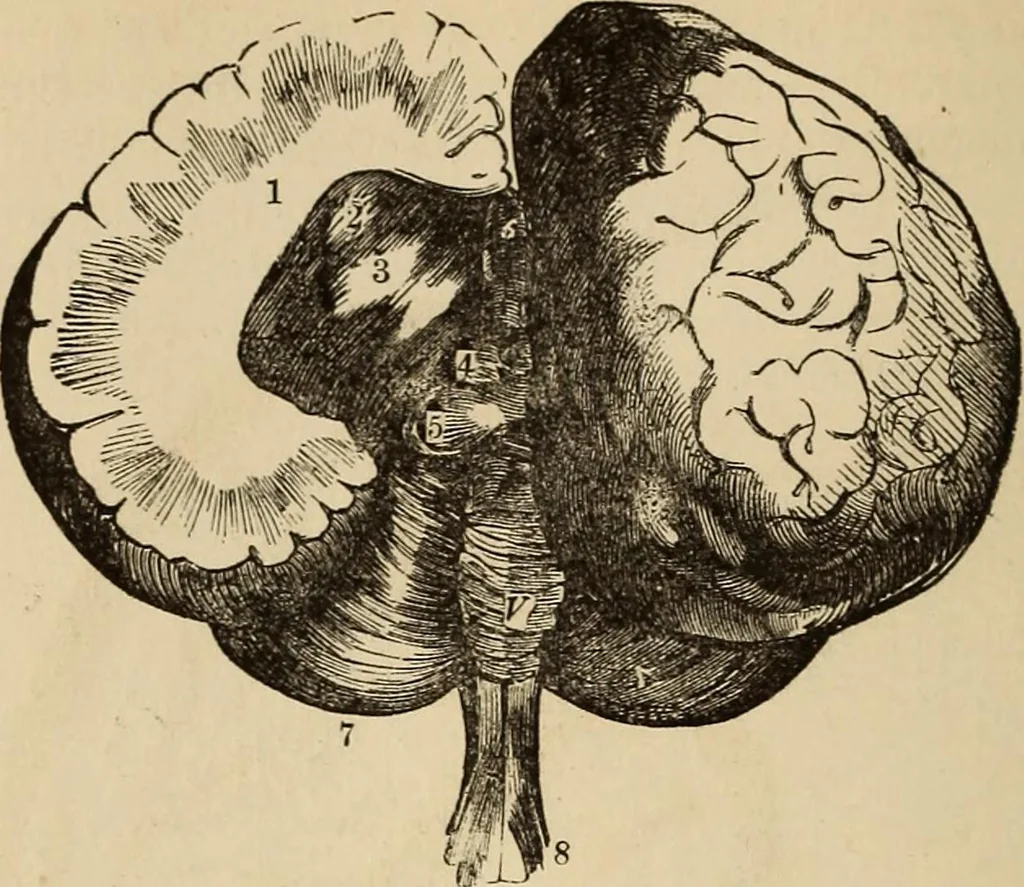 An illustration from The mysteries of the head and the heart explained : including an improved system of phrenology, a new theory of the emotions, and an explanation of the mysteries of mesmerism, trance, mind-reading, and the spirit delusion, 1875, leaf 207