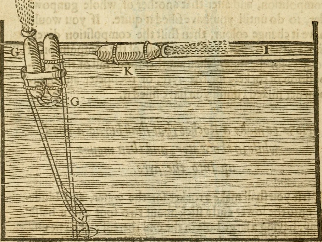 An illustration from The mysteryes of nature and art : conteined in foure severall tretises, the first of water workes, the second of fyer workes, the third of drawing, colouring, painting, and engrauing, the fourth of divers experiments, as wel serviceable as delightful, 1634, leaf 111