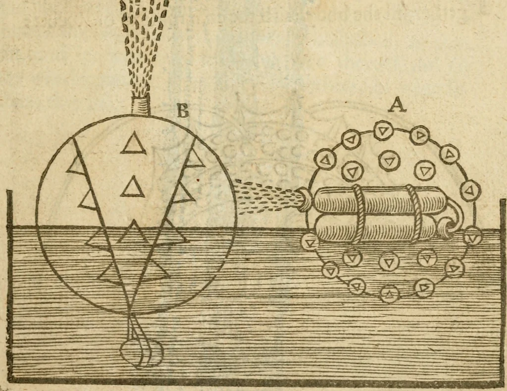 An illustration from The mysteryes of nature and art : conteined in foure severall tretises, the first of water workes, the second of fyer workes, the third of drawing, colouring, painting, and engrauing, the fourth of divers experiments, as wel serviceable as delightful, 1634, leaf 112