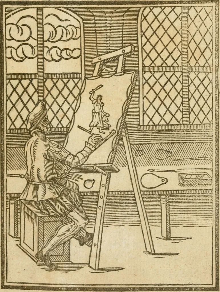 An illustration from The mysteryes of nature and art : conteined in foure severall tretises, the first of water workes, the second of fyer workes, the third of drawing, colouring, painting, and engrauing, the fourth of divers experiments, as wel serviceable as delightful, 1634, leaf 116