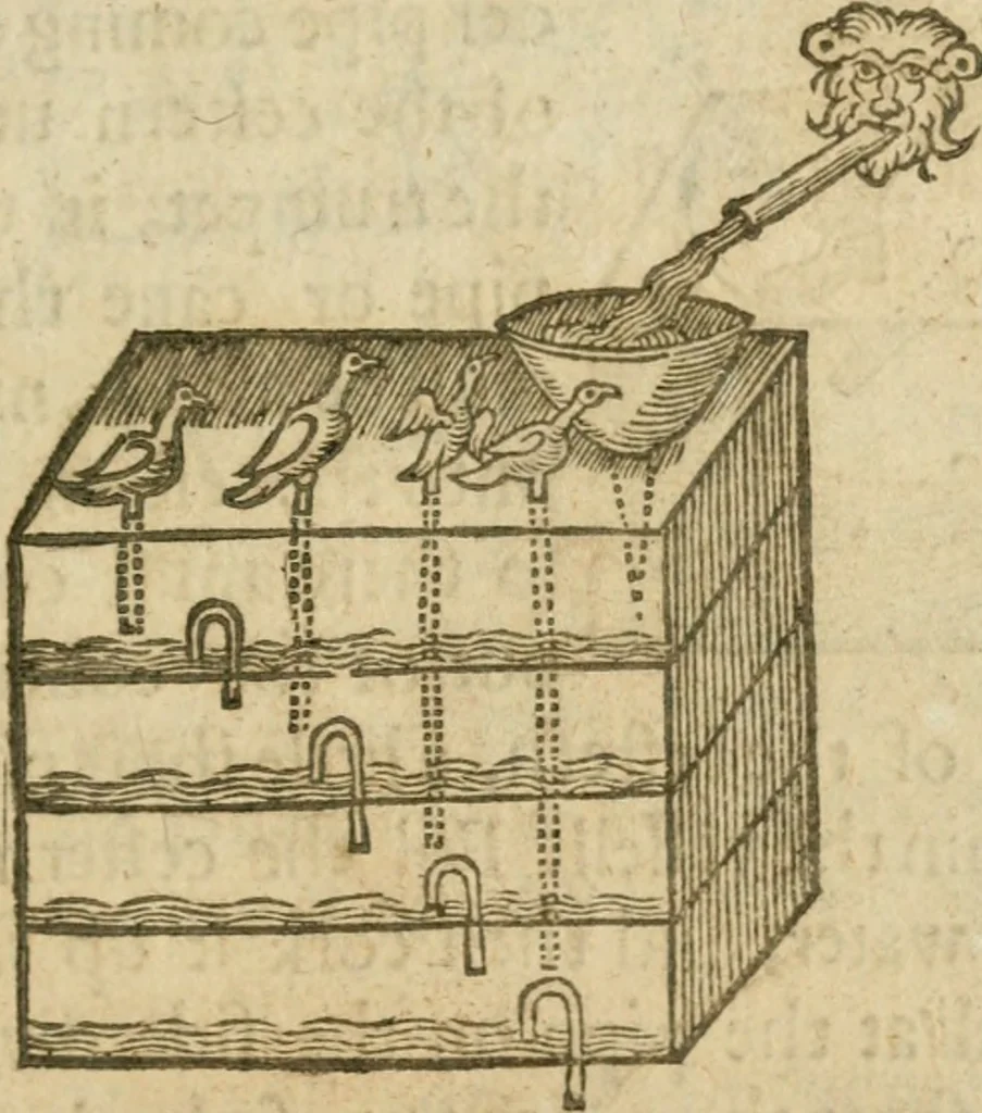 An illustration from The mysteryes of nature and art : conteined in foure severall tretises, the first of water workes, the second of fyer workes, the third of drawing, colouring, painting, and engrauing, the fourth of divers experiments, as wel serviceable as delightful, 1634, leaf 36