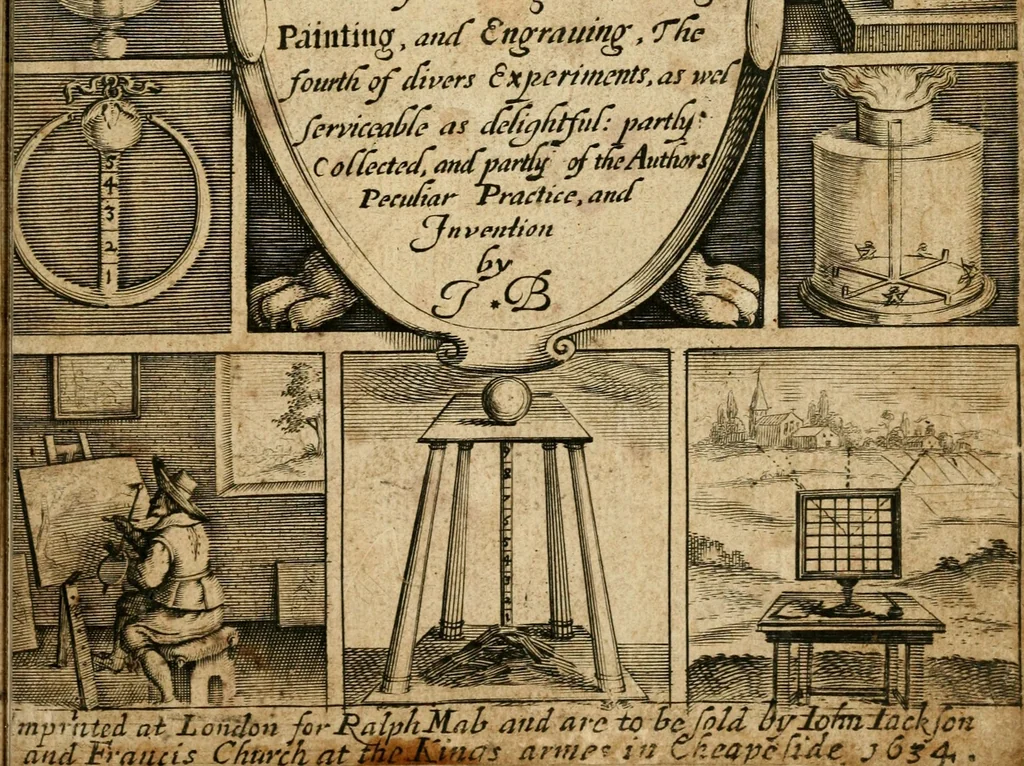 An illustration from The mysteryes of nature and art : conteined in foure severall tretises, the first of water workes, the second of fyer workes, the third of drawing, colouring, painting, and engrauing, the fourth of divers experiments, as wel serviceable as delightful, 1634, leaf 6