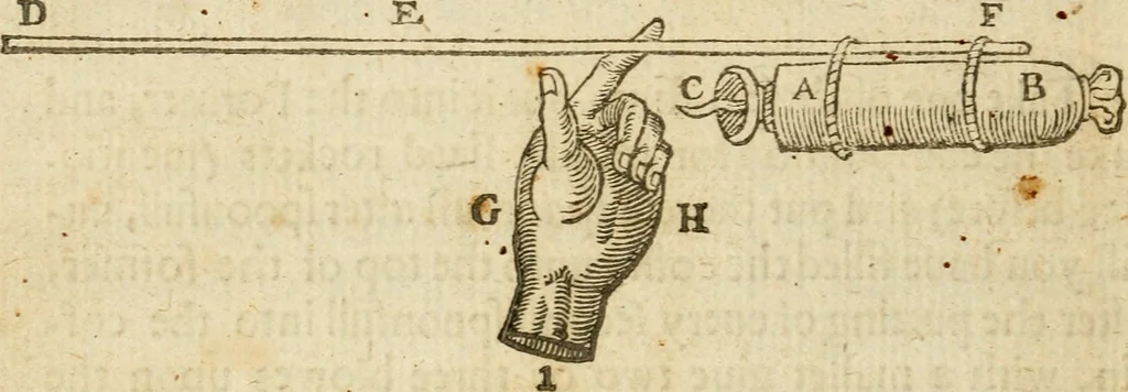 An illustration from The mysteryes of nature and art : conteined in foure severall tretises, the first of water workes, the second of fyer workes, the third of drawing, colouring, painting, and engrauing, the fourth of divers experiments, as wel serviceable as delightful, 1634, leaf 87