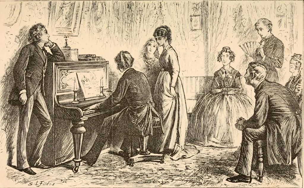 An illustration from The mystery of Edwin Drood, 1870, leaf 66