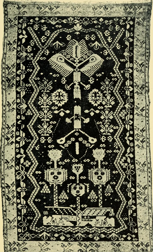 An illustration from The mystery of the oriental rug; the mystery of the rug, the prayer rug, some advice to purchasers of oriental rugs, 1914, leaf 56