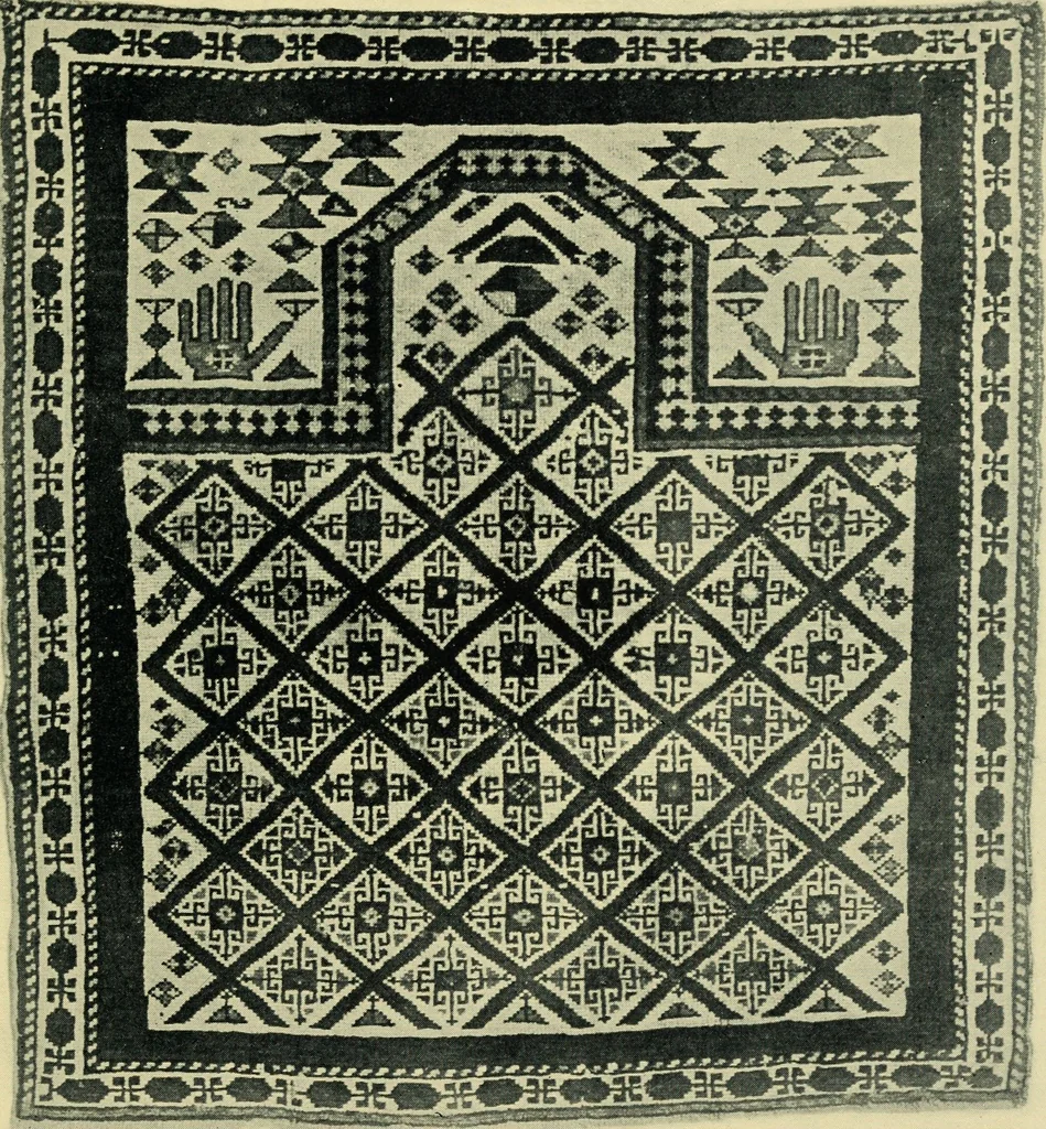 An illustration from The mystery of the oriental rug; the mystery of the rug, the prayer rug, some advice to purchasers of oriental rugs, 1914, leaf 58