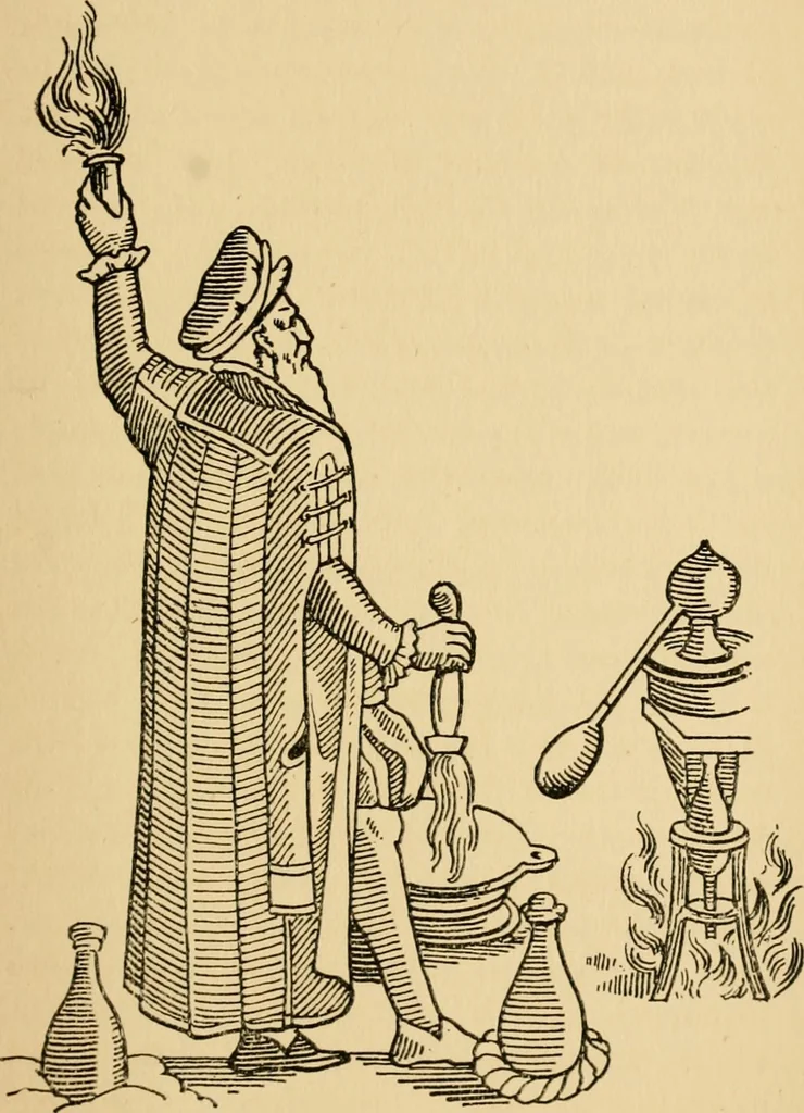 An illustration from The mystery and romance of alchemy and pharmacy, 1897, leaf 72