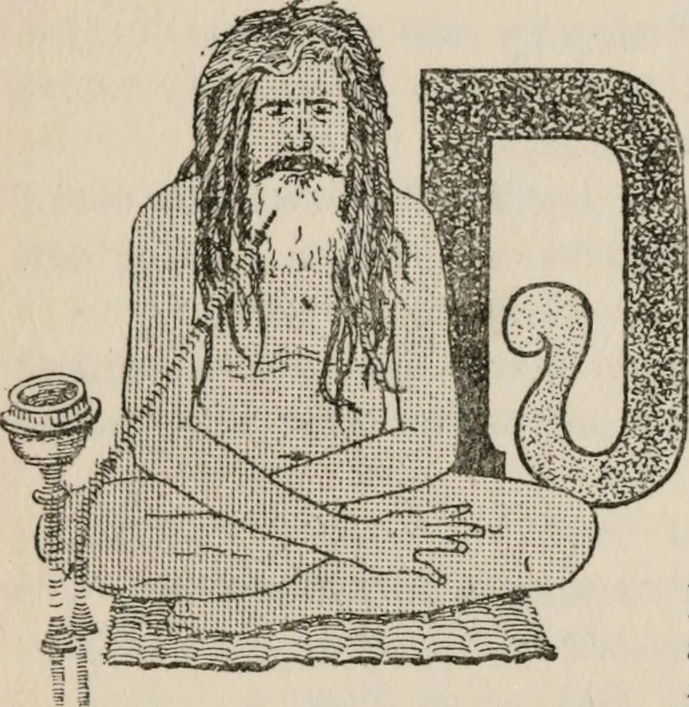 An illustration from The mystics, ascetics, and saints of India : a study of Sadhuism, with an account of the Yogis, Sanyasis, Bairagis, and other strange Hindu sectarians, 1905, leaf 125