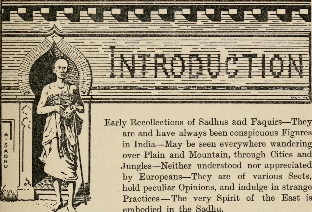 An illustration from The mystics, ascetics, and saints of India : a study of Sadhuism, with an account of the Yogis, Sanyasis, Bairagis, and other strange Hindu sectarians, 1905, leaf 24