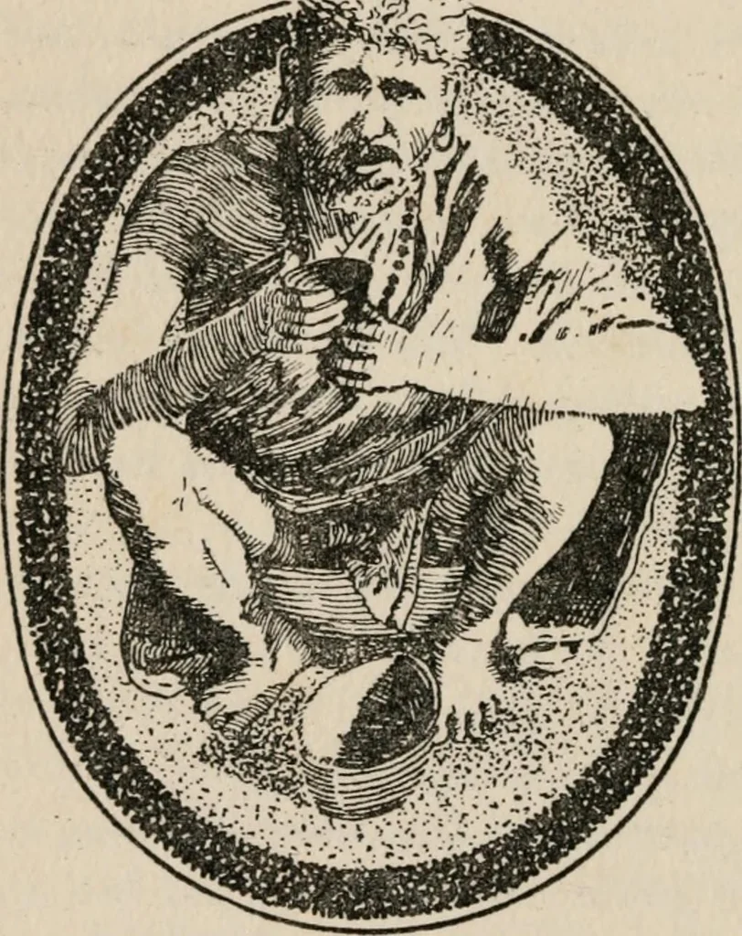 An illustration from The mystics, ascetics, and saints of India : a study of Sadhuism, with an account of the Yogis, Sanyasis, Bairagis, and other strange Hindu sectarians, 1905, leaf 59