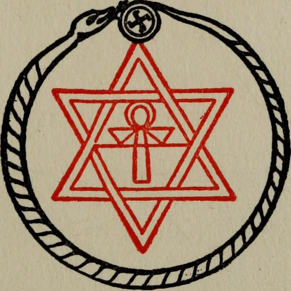An illustration from The mystic test book of "The Hindu occult chambers" : the magic and occultism of India : Hindu and Egyptian crystal gazing : the Hindu magic-mirror, 1909, leaf 16