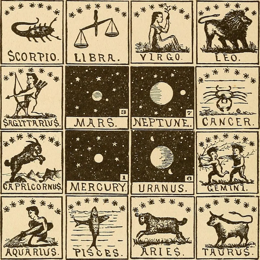 An illustration from The mystic test book; or, The magic of the cards. Giving the mystic meaning of these wonderful and ancient emblems in their relationship to the heavenly bodies, under all conditions; with rules and processes for reading or delineating the emblems, 1919, leaf 281