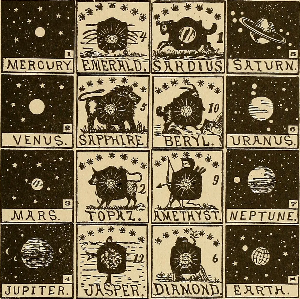 An illustration from The mystic test book; or, The magic of the cards. Giving the mystic meaning of these wonderful and ancient emblems in their relationship to the heavenly bodies, under all conditions; with rules and processes for reading or delineating the emblems, 1919, leaf 286