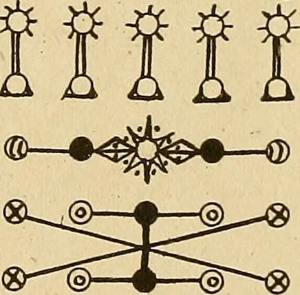 An illustration from The mystic test book; or, The magic of the cards. Giving the mystic meaning of these wonderful and ancient emblems in their relationship to the heavenly bodies, under all conditions; with rules and processes for reading or delineating the emblems, 1919, leaf 330