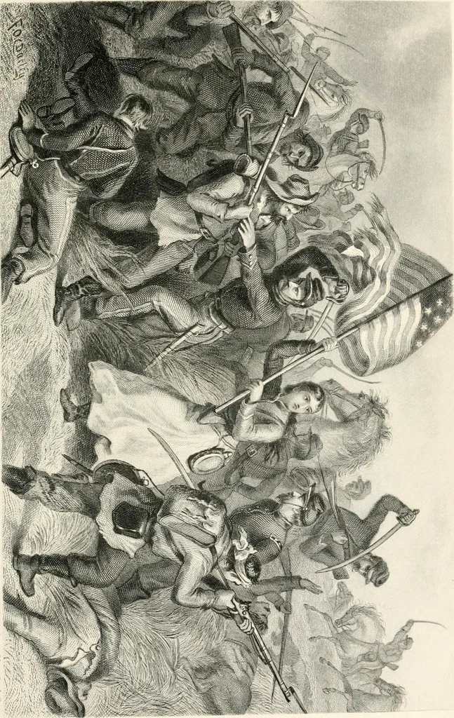 An illustration from My story of the war : a woman's narrative of four years personal experience as nurse in the Union Army : and in relief work at home, in hospitals, camps, and at the front, during the war of the rebellion : with anecdotes, pathetic incidents, and thrilling reminiscences portraying the lights and shadows of hospital life and the sanitary services of the war, 1890, leaf 120