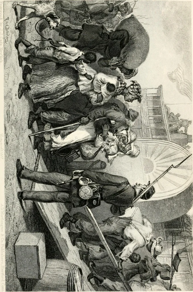 An illustration from My story of the war : a woman's narrative of four years personal experience as nurse in the Union Army : and in relief work at home, in hospitals, camps, and at the front, during the war of the rebellion : with anecdotes, pathetic incidents, and thrilling reminiscences portraying the lights and shadows of hospital life and the sanitary services of the war, 1890, leaf 347