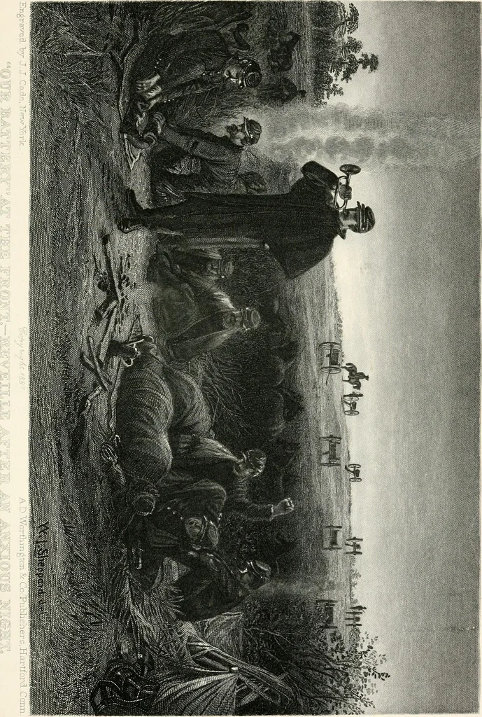 An illustration from My story of the war : a woman's narrative of four years personal experience as nurse in the Union Army : and in relief work at home, in hospitals, camps, and at the front, during the war of the rebellion : with anecdotes, pathetic incidents, and thrilling reminiscences portraying the lights and shadows of hospital life and the sanitary services of the war, 1890, leaf 385
